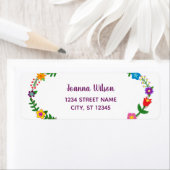 スクリプエレガントト花モダン差出人住所ラベル ラベル (インサイチュ)