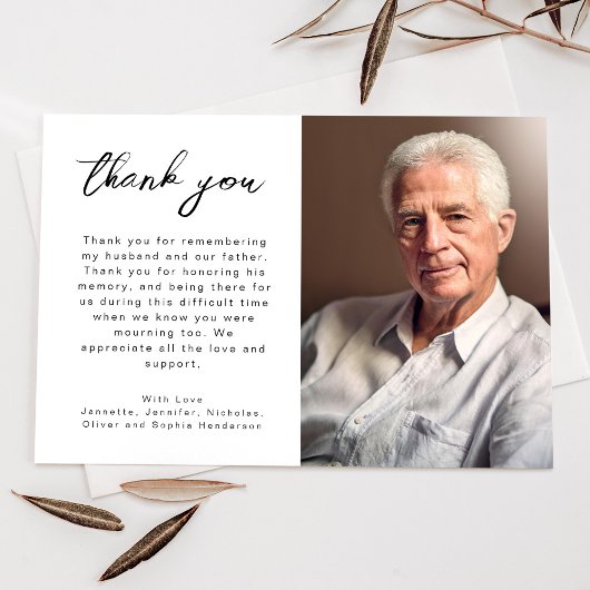 スクリプエレガントト葬儀の写真 サンキューカード