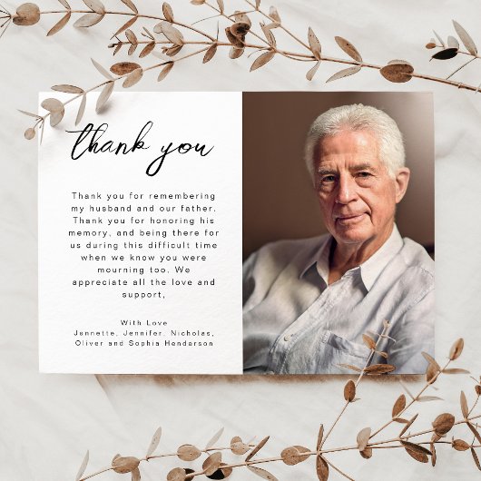 スクリプエレガントト葬儀の写真 サンキューカード