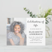 スクリプエレガントト葬儀フォトお祝いの生活 招待状 (スタンド正面)