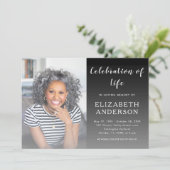 スクリプエレガントト葬儀フォトお祝いの生活 招待状 (スタンド正面)