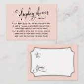 スクリプエレガントト表示ブライダルシャワー赤面ラベル エンクロージャーカード (正面/裏面)