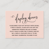 スクリプエレガントト表示ブライダルシャワー赤面ラベル エンクロージャーカード (正面)