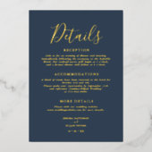 スクリプエレガントト詳細結婚のエンクロージャカード 箔招待状 (正面)