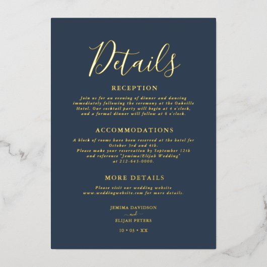 スクリプエレガントト詳細結婚のエンクロージャカード 箔招待状 (正面)