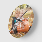 スクリプエレガントト賛美の写真カスタム写真 ラウンド壁時計 (傾斜)