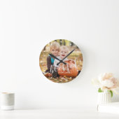 スクリプエレガントト賛美の写真カスタム写真 ラウンド壁時計 (ホーム)