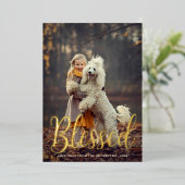 スクリプエレガントト賛美クリスマス 箔シーズンカード (立ち正面)