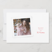 スクリプエレガントト赤スタイリッシュ白happy日写真 シーズンカード (正面)