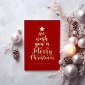 スクリプエレガントト赤金ゴールドホイル実在メリークリスマス 箔シーズンカード
