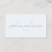 スクリプエレガントト赤面パステルブルー 名刺 (正面)