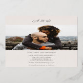 スクリプエレガントト赤面パール日付バラ金ゴールドの保存 箔招待状 (裏面)