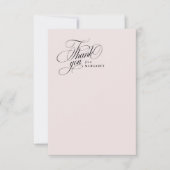 スクリプエレガントト赤面ピンクの赤ちゃんシャワー サンキューカード (正面)