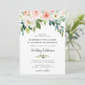 スクリプエレガントト赤面ピ結婚ンク 招待状 (スタンド正面)