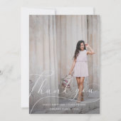 スクリプエレガントト赤面卒業ありがとう写真 サンキューカード (正面)