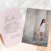 スクリプエレガントト赤面卒業ありがとう写真 サンキューカード