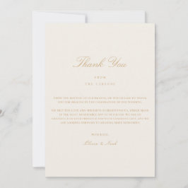 スクリプエレガントト金ゴールドとアイボリーサンキューカード サンキューカード
