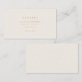 スクリプエレガントト金ゴールドとアイボリー結婚の詳細 エンクロージャーカード (正面/裏面)