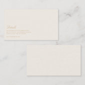 スクリプエレガントト金ゴールドとアイボリー結婚の詳細 エンクロージャーカード (正面/裏面)