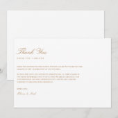 スクリプエレガントト金ゴールドとホワイトサンキューカード サンキューカード (正面/裏面)