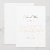 スクリプエレガントト金ゴールドとホワイトサンキューカード サンキューカード (正面/裏面)