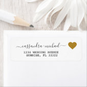 スクリプエレガントト金ゴールドの白差出人住所 ラベル (インサイチュ)