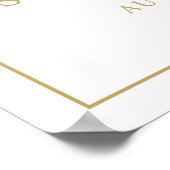 スクリプエレガントト金ゴールドウェルカムサイン結婚の ポスター (角)