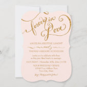 スクリプエレガントト金ゴールドグリッターピストライプのック結婚ス 招待状 (正面)