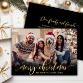 スクリプエレガントト金ゴールドスクリプトブラックフォトクリスマス シーズンカード