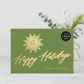 スクリプエレガントト金ゴールドスノーフレークLOGOビジネス シーズンカード (スタンド正面)