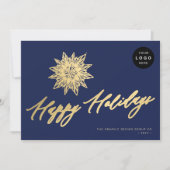 スクリプエレガントト金ゴールドスノーフレークLOGOビジネス シーズンカード (正面)
