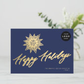 スクリプエレガントト金ゴールドスノーフレークLOGOビジネス シーズンカード (スタンド正面)