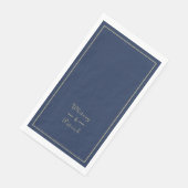 スクリプエレガントト金ゴールドネイビー結婚ブルーのミニマル (コーナー)