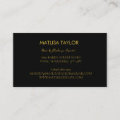 スクリプエレガントト金ゴールドブラックモノグラムイニシャル 名刺 (裏面)