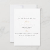 スクリプエレガントト金ゴールドホワイトブライダルシャワー招待 招待状 (裏面)