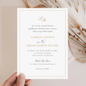 スクリプエレガントト金ゴールドモノグラモダンム結婚の 招待状