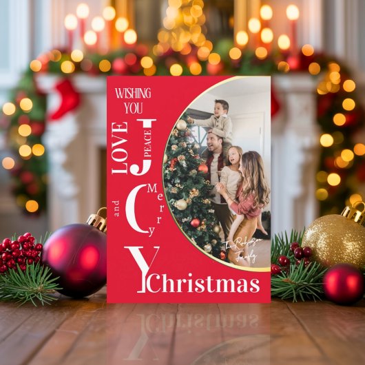 スクリプエレガントト金ゴールド付きホリモダンデーフォトカード カード