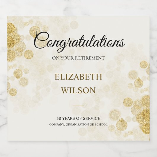 スクリプエレガントト金ゴールド紙吹雪廃棄パーティー スパークリングワインラベル (シングルラベル)