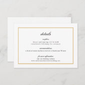 スクリプエレガントト金ゴールド縁ど結婚詳細 エンクロージャーカード (正面/裏面)