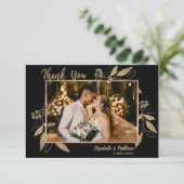 スクリプエレガントト金ゴールド離れ写真サンキューカード サンキューカード (スタンド正面)