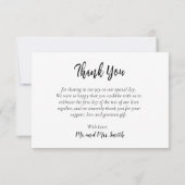 スクリプエレガントト金ゴールド離れ写真サンキューカード サンキューカード (裏面)