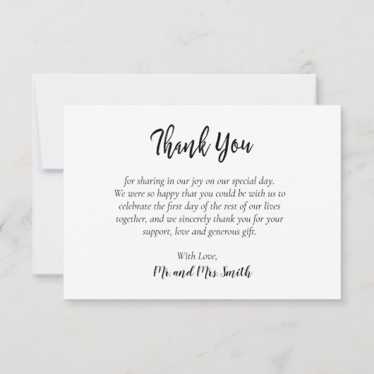 スクリプエレガントト金ゴールド離れ写真サンキューカード サンキューカード (裏面)