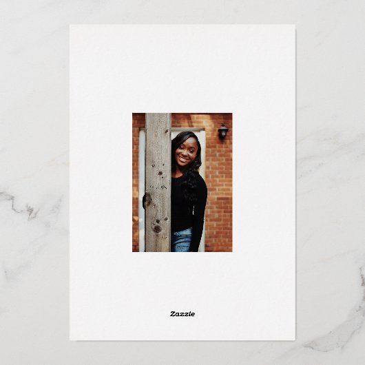 スクリプエレガントト金箔の卒業発表 箔招待状 (裏面)