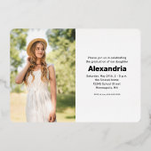 スクリプエレガントト金箔2写真卒業パーティー 箔招待状 (裏面)