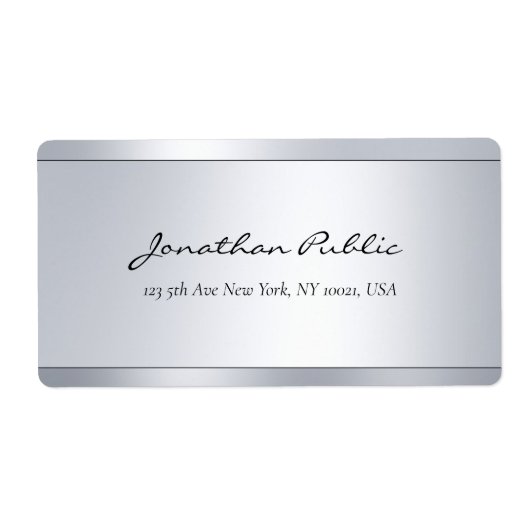 スクリプエレガントト銀テンプレート配送先住所 ラベル (正面)