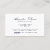 スクリプエレガントト青の水色のモダンプロフェッショナル 名刺 (裏面)