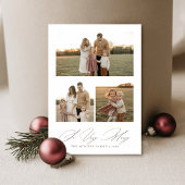 スクリプエレガントト非常にメリー中立的な3枚の写真 シーズンカード