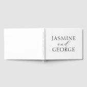 スクリプエレガントト黒と白結婚の ゲストブック (全面)