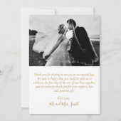 スクリプエレガントト黒と金ゴールド6フォトコラージュ サンキューカード (裏面)