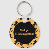 スクリプエレガントト黒と黄色の卒業の好意 キーホルダー (裏面)